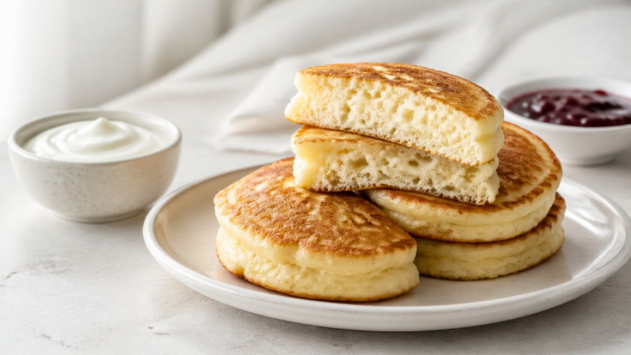 Оладки на кефірі, які виходять пишними й м’якими
