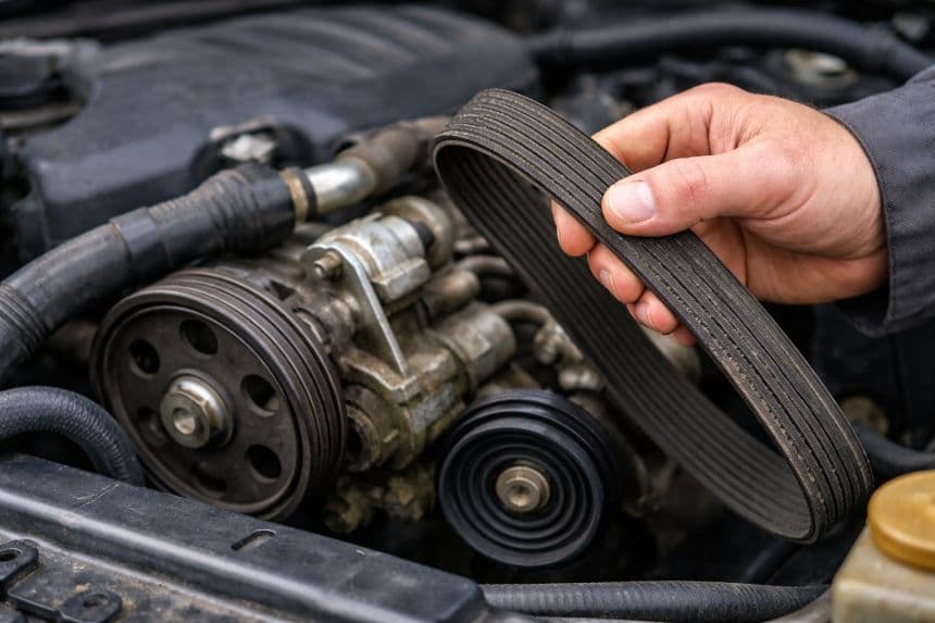 Зношений приводний ремінь