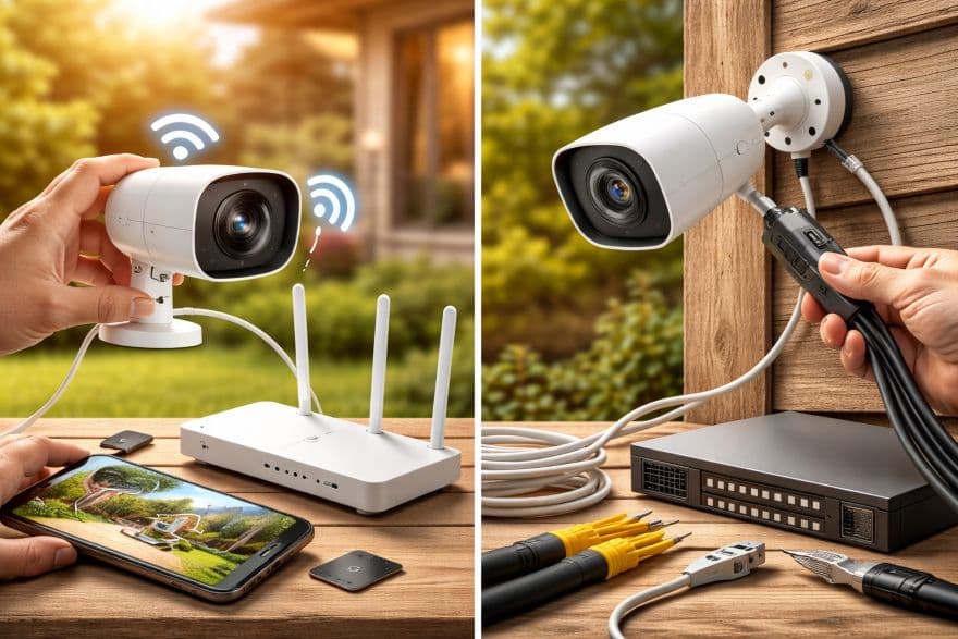 Выбор типа подключения камеры наблюдения Выбор типа подключения камеры наблюдения