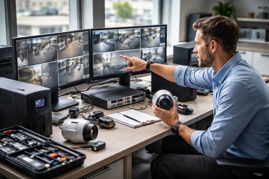 Техник безопасности в офисе перед мониторами Техник безопасности в офисе перед мониторами