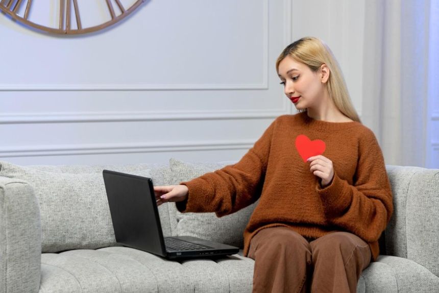 Отношения на расстоянии: девушка общается онлайн с любимым Отношения на расстоянии: девушка общается онлайн с любимым
