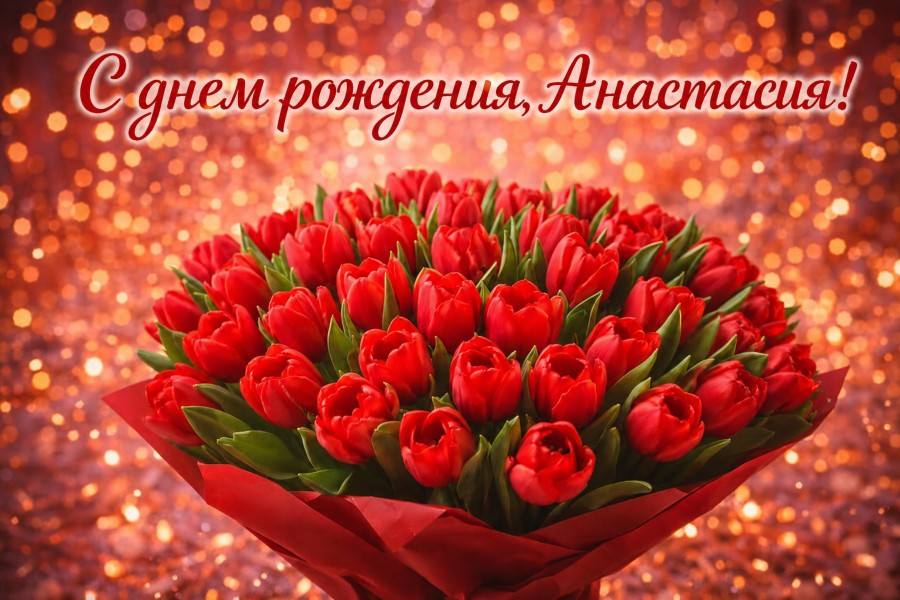 С днем рождения, Анастасия! | Открытка, картинка