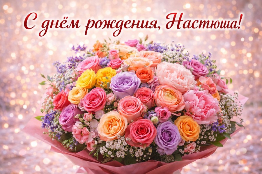 С днем рождения, Настюша! | Открытка, картинка