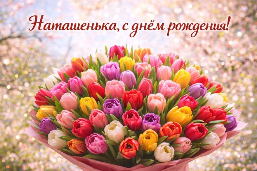 Наташенька, с днем рождения! | Открытка, картинка