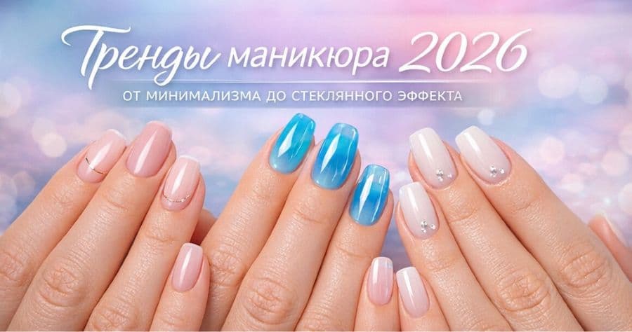 Тренды маникюра 2026: от минимализма до стеклянного эффекта