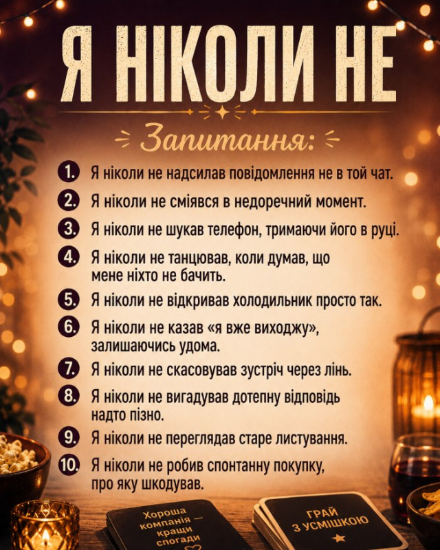 Я ніколи не питання Я ніколи не питання