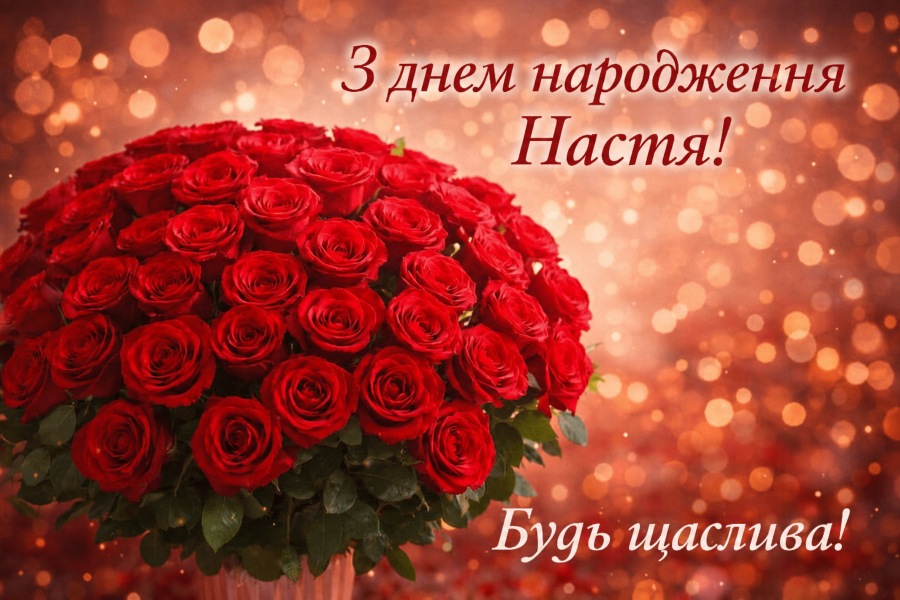 З днем народження, Настя! | Листівка, картинка